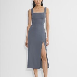 Aritzia Babaton 90s Slit Midi Dress size 4 navy